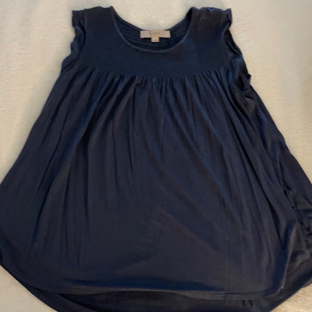 Loft slate blue cotton dress tank